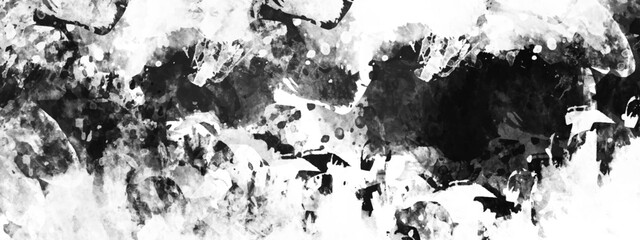 Gray, white watercolor textured on white paper background. Gray watercolor painting textured design on white background. Silver ink and watercolor textures.