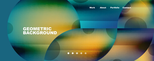 Circle, round elements and lines geometric abstract background. Vector Illustration For Wallpaper, Banner, Background, Card, Book Illustration, landing page