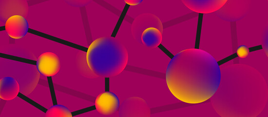 Line points connections geometric abstract background