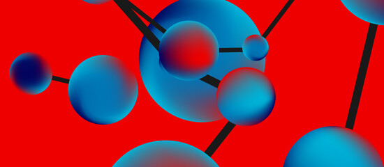 Line points connections geometric abstract background