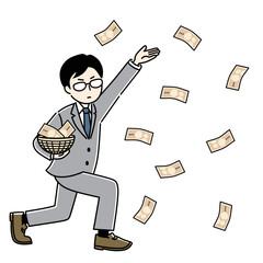 お金をバラ撒くビジネスマン