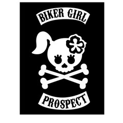 biker girl prospect for motorcycle rider club 