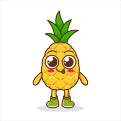 Pineapple Fruit Cartoon Emoticon Emoji Mascot