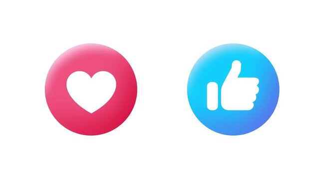 4k social media animated love and like icon 