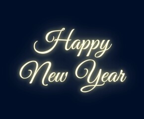 Naklejka na ściany i meble Happy New year glowing text web banner