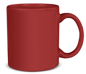 11 oz Red Coffee Mug Mockup Isolated