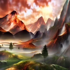 Mysterious Landscape That Inspires Wanderlust k realistic highly detailed