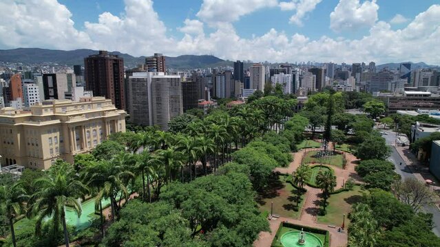 Aerial view of Pra&ccedil;a da Liberdade in Belo Horizonte, Minas Gerais, Brazil