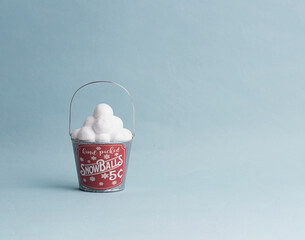 Bucket of Snowballs on Blue background  © Joye