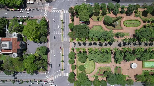 Aerial view of Praca da Liberdade in Belo Horizonte, Minas Gerais, Brazil