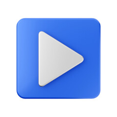 play button 3d render icon illustration