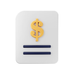 file payment invoice 3d render icon illustration