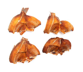 fried tilapia, freshwater fish isolated on white background