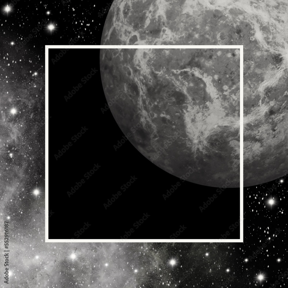 Wall mural abstract frame with glow.in the style of space and planets.template,wallpaper,background with planet