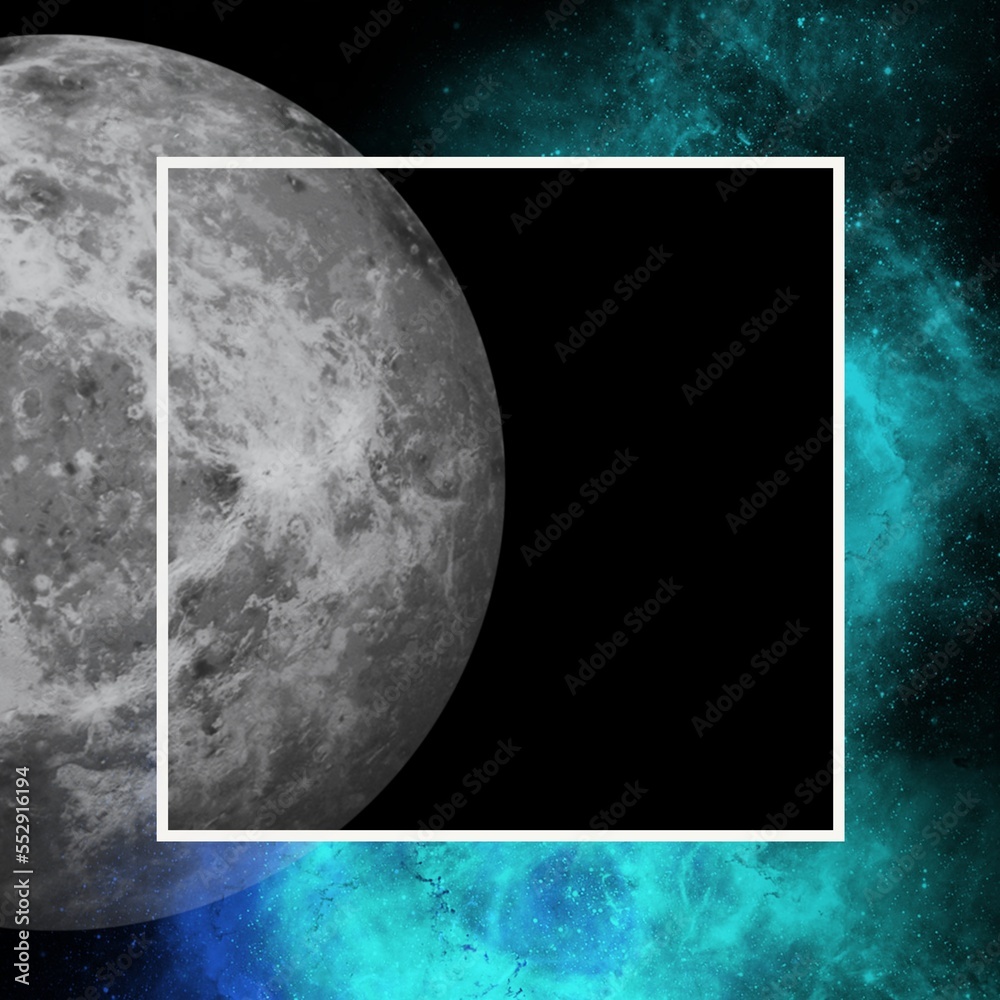 Wall mural abstract frame with glow.in the style of space and planets.template,wallpaper,background with planet