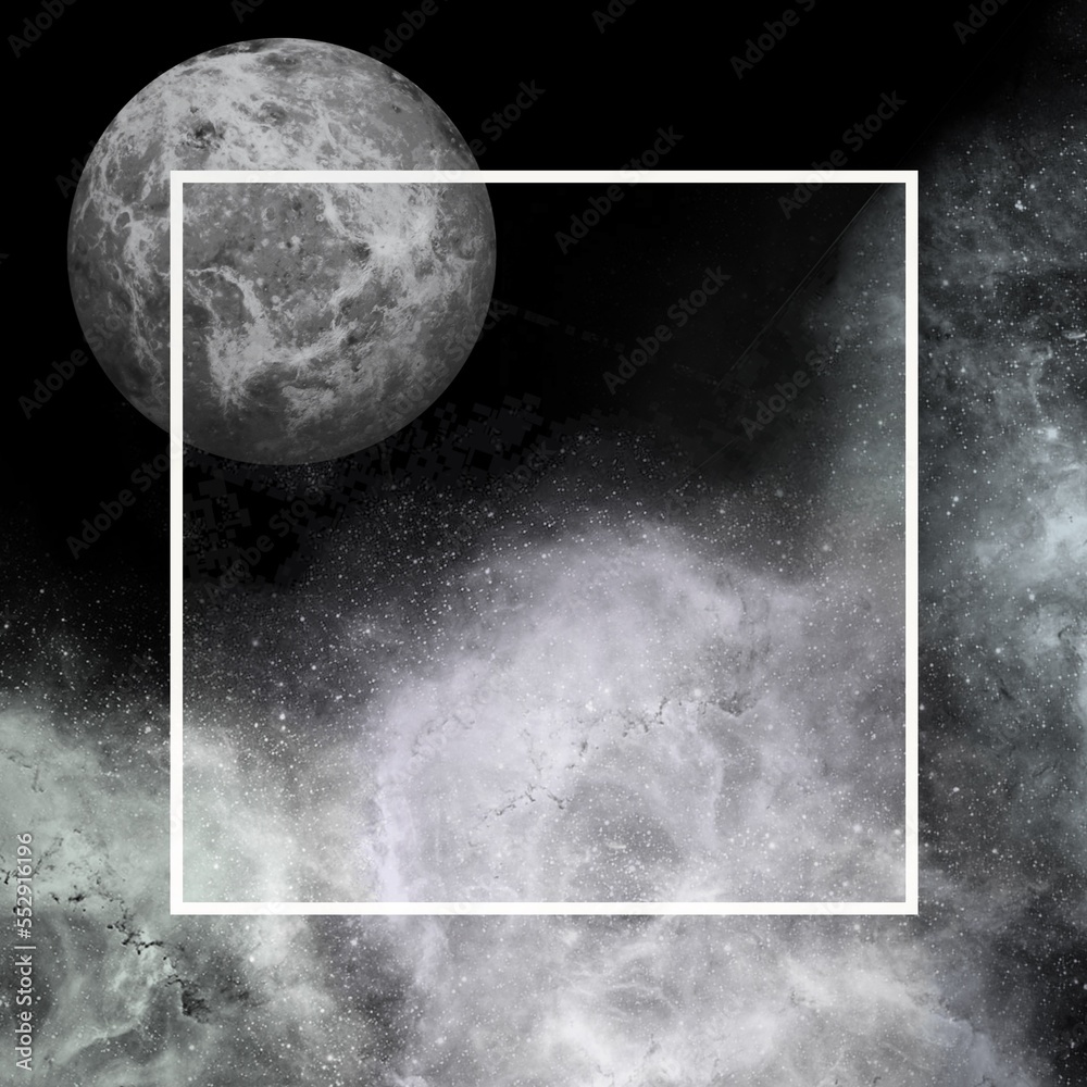 Wall mural abstract frame with glow.in the style of space and planets.template,wallpaper,background with planet
