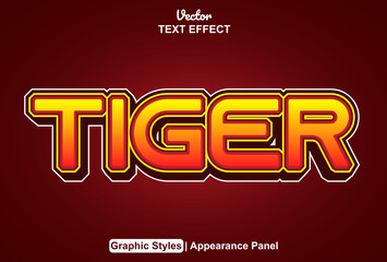tiger text effect with graphic style and editable.