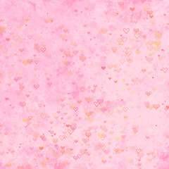 Pink background with bubbles and heart 