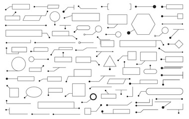 Set of Сallouts titles. Callout bar labels, window templates with information.