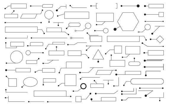 Set of Сallouts titles. Callout bar labels, window templates with information.