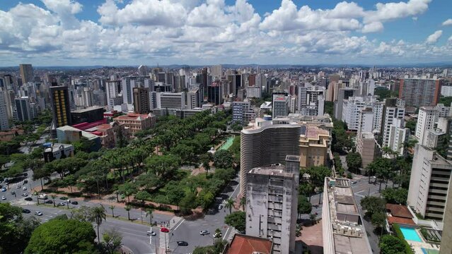 Aerial view of Pra&ccedil;a da Liberdade in Belo Horizonte, Minas Gerais, Brazil