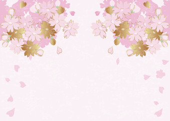 桜の花の和風イラスト　フレーム　背景　イラスト素材
