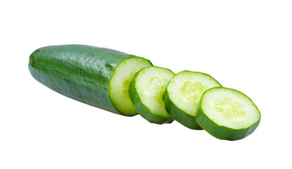cucumber sliced isolated on transparent png