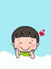 행복해하는남자아이