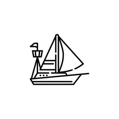 sailing boat vector icon. transportation icon outline style. perfect use for logo, presentation, website, and more. simple modern icon design line style