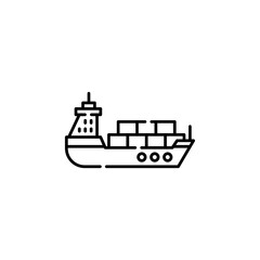 cargo ship vector icon. transportation icon outline style. perfect use for logo, presentation, website, and more. simple modern icon design line style