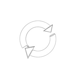 continuous line drawing circular arrow illustration vector