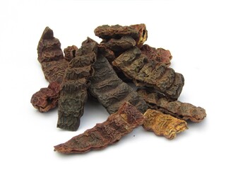 Acacia concinna or Shikakai isolated on white background 