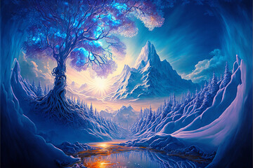 Naklejka premium fantasy winter landscape