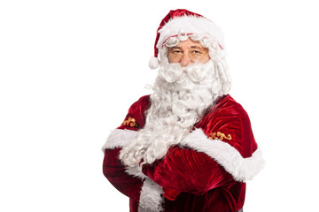 Naklejka premium santa claus studio portrait on white background.