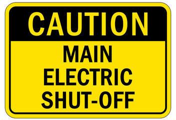 Electrical emergency shut off sign and label