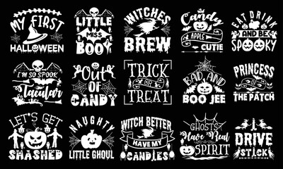 Halloween Typography , Party  , Halloween day , SVG , T shirt Design bundle