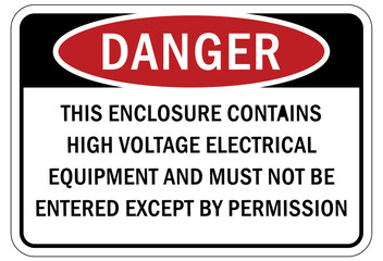 Electrical equipment warning sign and label