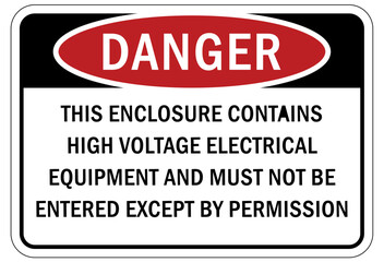 Fototapeta premium Electrical equipment warning sign and label