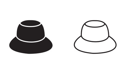 Kids hat line art and flat vector.