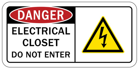 Electrical closet sign and label