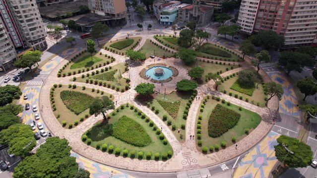 Aerial view of Raul Soares square, Belo Horizonte, Minas Gerais, Brazil. City center.