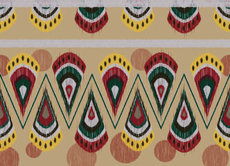 ikat pattern Oriental ethnic seamless pattern traditional background Design for carpet,wallpaper,clothing,wrapping,batik, fabric, embroidery style.