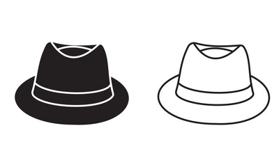 Bucket men's hat vector icon.
