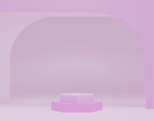 3d rendering display product abstract minimal scene with geometric podium platform. stand for cosmetic products. Stage showcase on pedestal 3d studio.