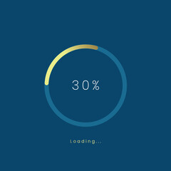30 percent golden loading bar, gold upload UI,UX premium design bar, gold pending load of process symbol, a loading tap menu UI, use for Download progress, web design template.