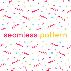 Confetti vector pattern. Geometric line vector background. Seamless minimal geometric shapes pattern. Can be used in printing, website background and fabric design