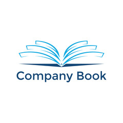 Modern book logo design, minimalist book logo;