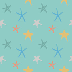 Seamless pattern with stars for baby textile