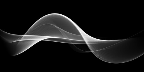 Fototapeta premium Abstract Black And White Wave Design 