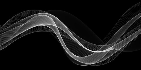  Abstract Black And White Wave Design
